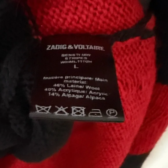 Zadig & Voltaire Mens Bensti Stripes Wool-Blend Sweater - Picture 6 of 6